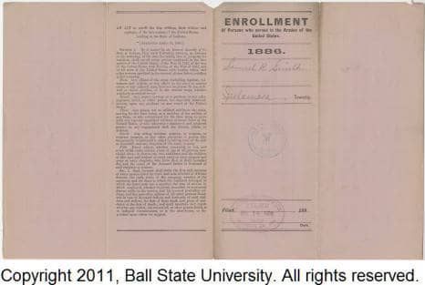 Veteran's Enrollment Form, Samuel B. Smith [Back]