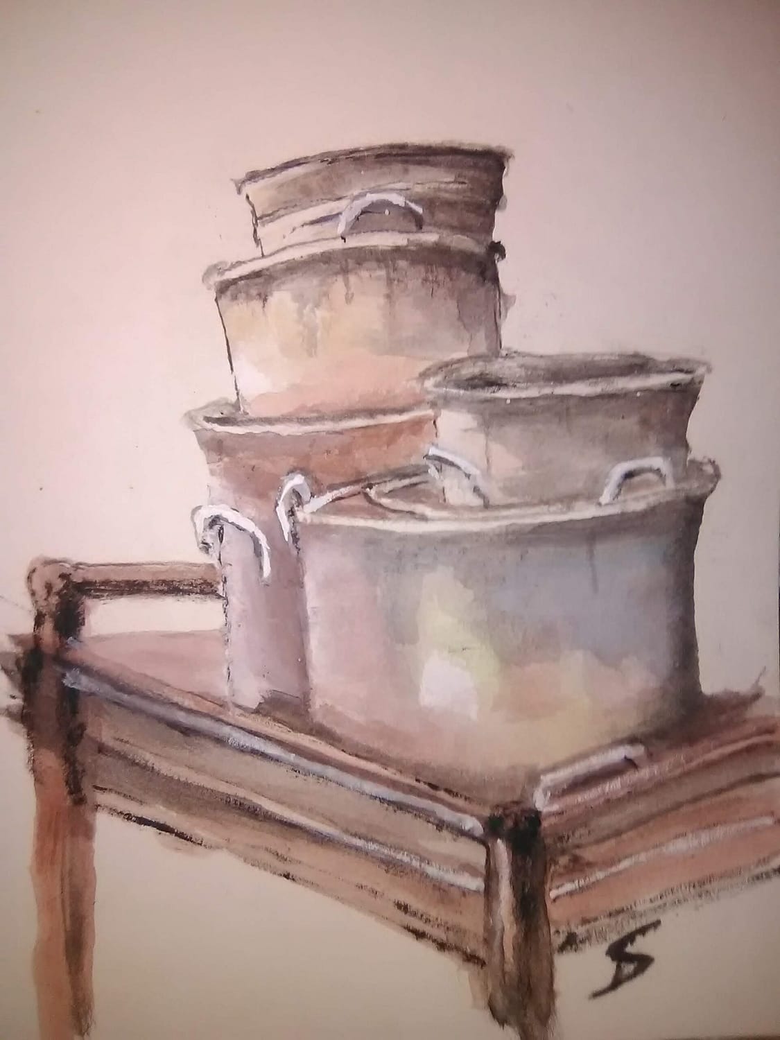watercolor exercise #11 - kitchen chaos