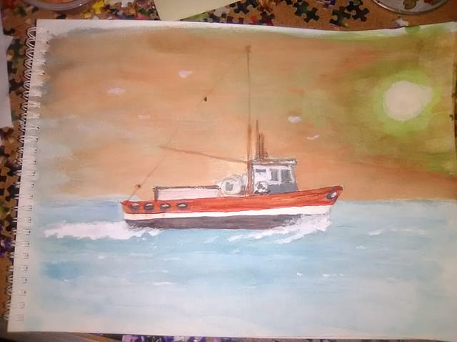 trawler watercolor