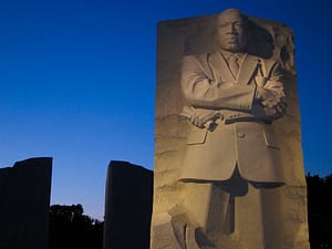 Memorial centerpiece, Stone of Hope, seen at dusk - Wikipedia